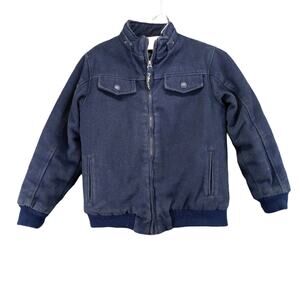 Kids Youth Pelle Pelle Jacket Full Zip Size 10/12 Blue Embroidered